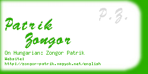 patrik zongor business card